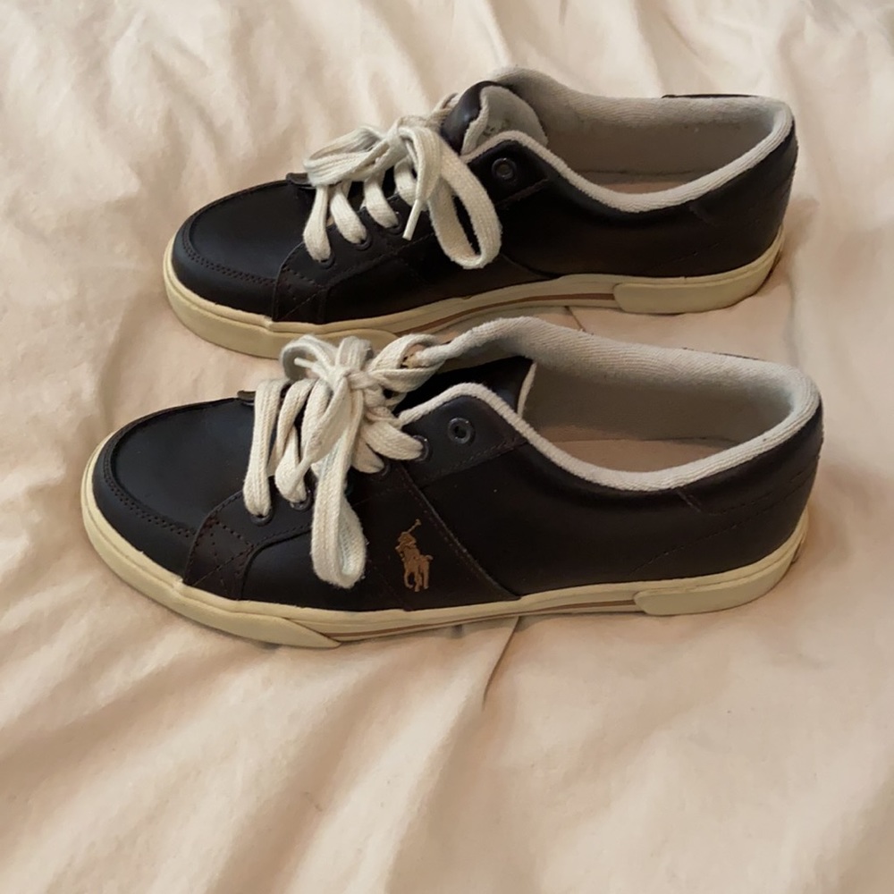 Polo Ralph Lauren Brown Leather Sneakers - Picture 3 of 6